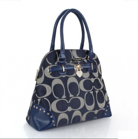 Coach Bleecker Pinnacle Riley Logo Medium Navy Satchels ETT | Women